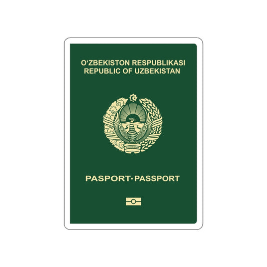 Uzbek Passport STICKER Vinyl Die-Cut Decal-White-The Sticker Space