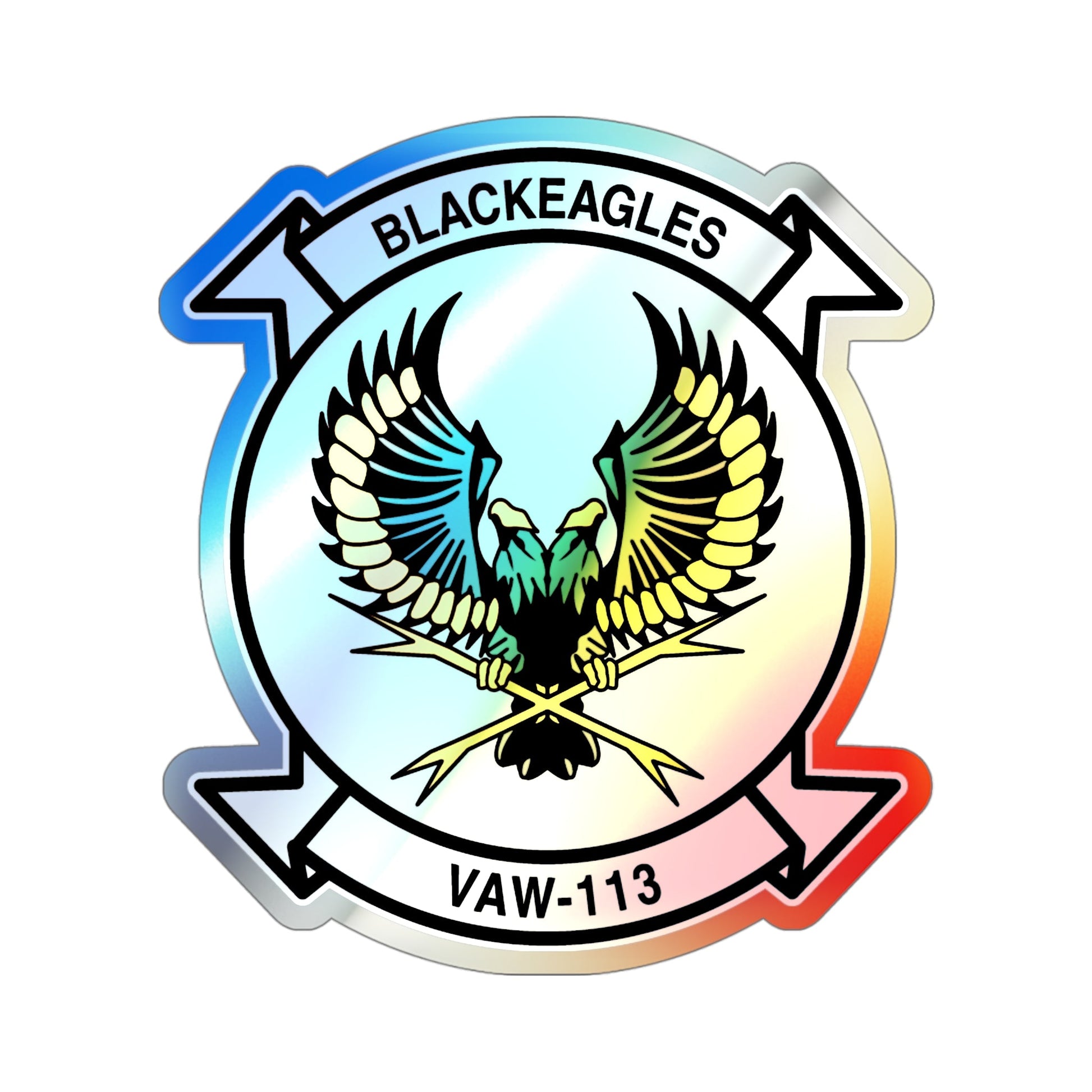 VAW 113 Blackeagles (U.S. Navy) Holographic STICKER Die-Cut Vinyl Decal-4 Inch-The Sticker Space