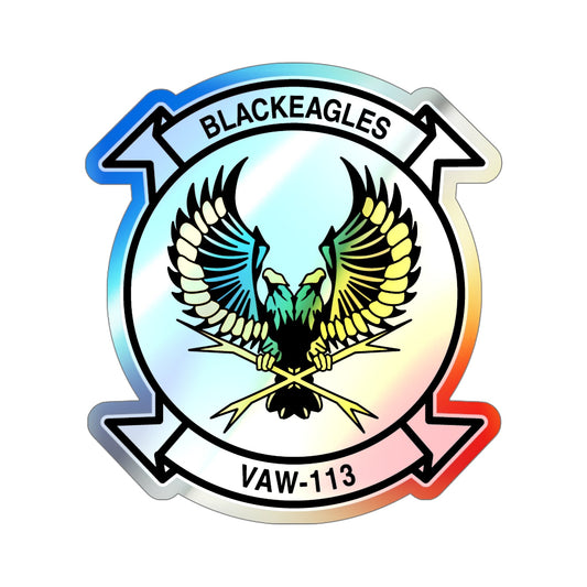VAW 113 Blackeagles (U.S. Navy) Holographic STICKER Die-Cut Vinyl Decal-6 Inch-The Sticker Space