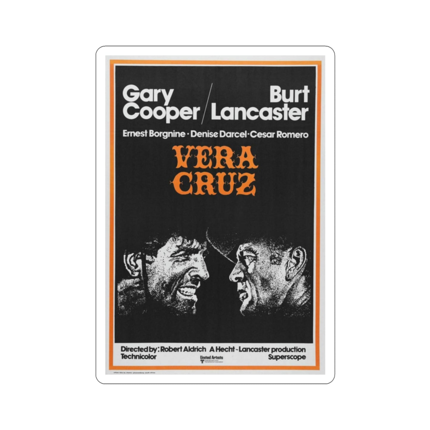 Vera Cruz 1954 Movie Poster STICKER Vinyl Die-Cut Decal-2 Inch-The Sticker Space