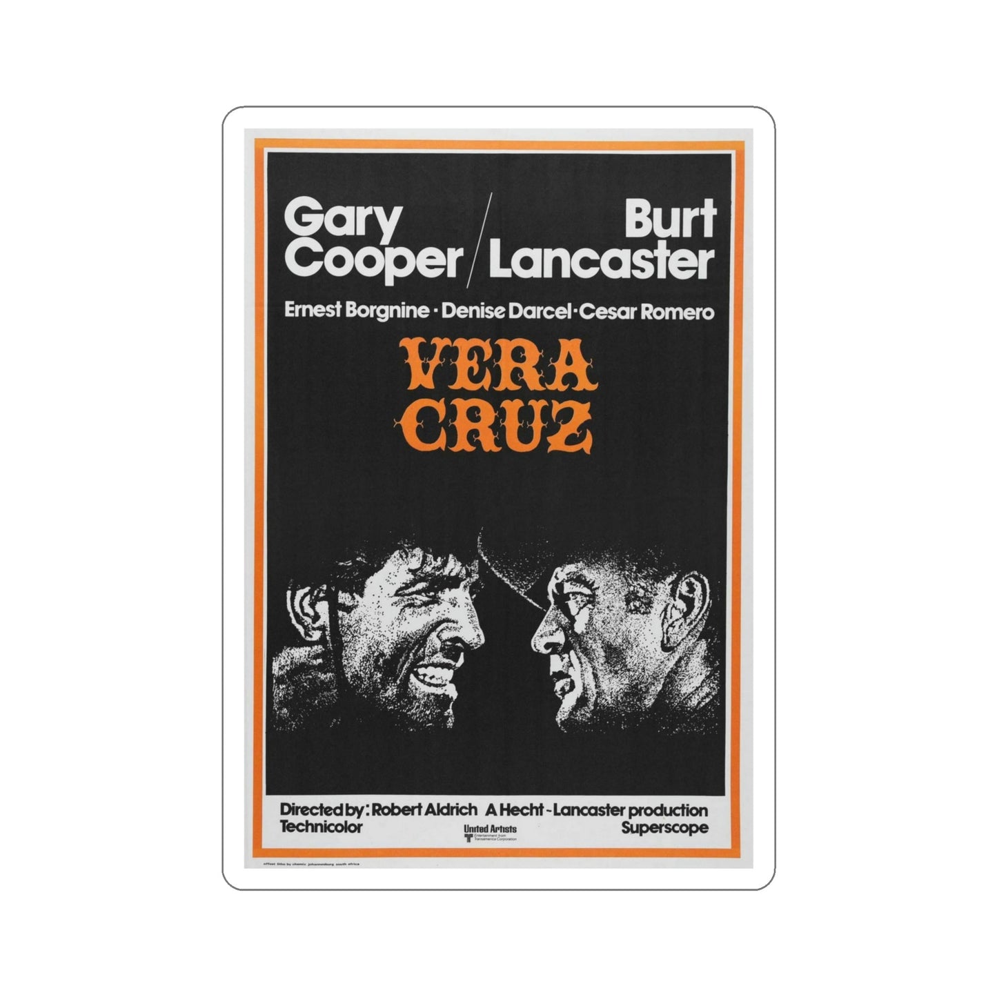 Vera Cruz 1954 Movie Poster STICKER Vinyl Die-Cut Decal-5 Inch-The Sticker Space