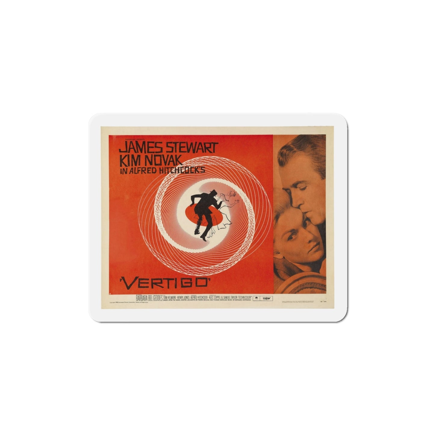 Vertigo 1958 v2 Movie Poster Die-Cut Magnet-5 Inch-The Sticker Space