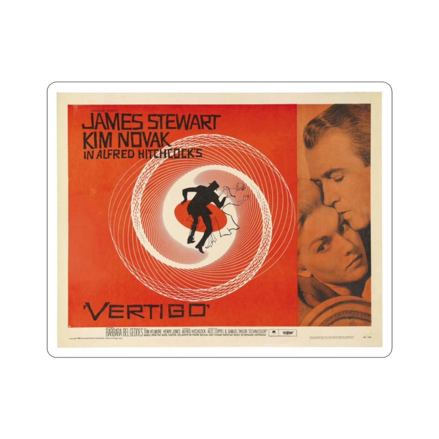 Vertigo 1958 v2 Movie Poster STICKER Vinyl Die-Cut Decal-2 Inch-The Sticker Space