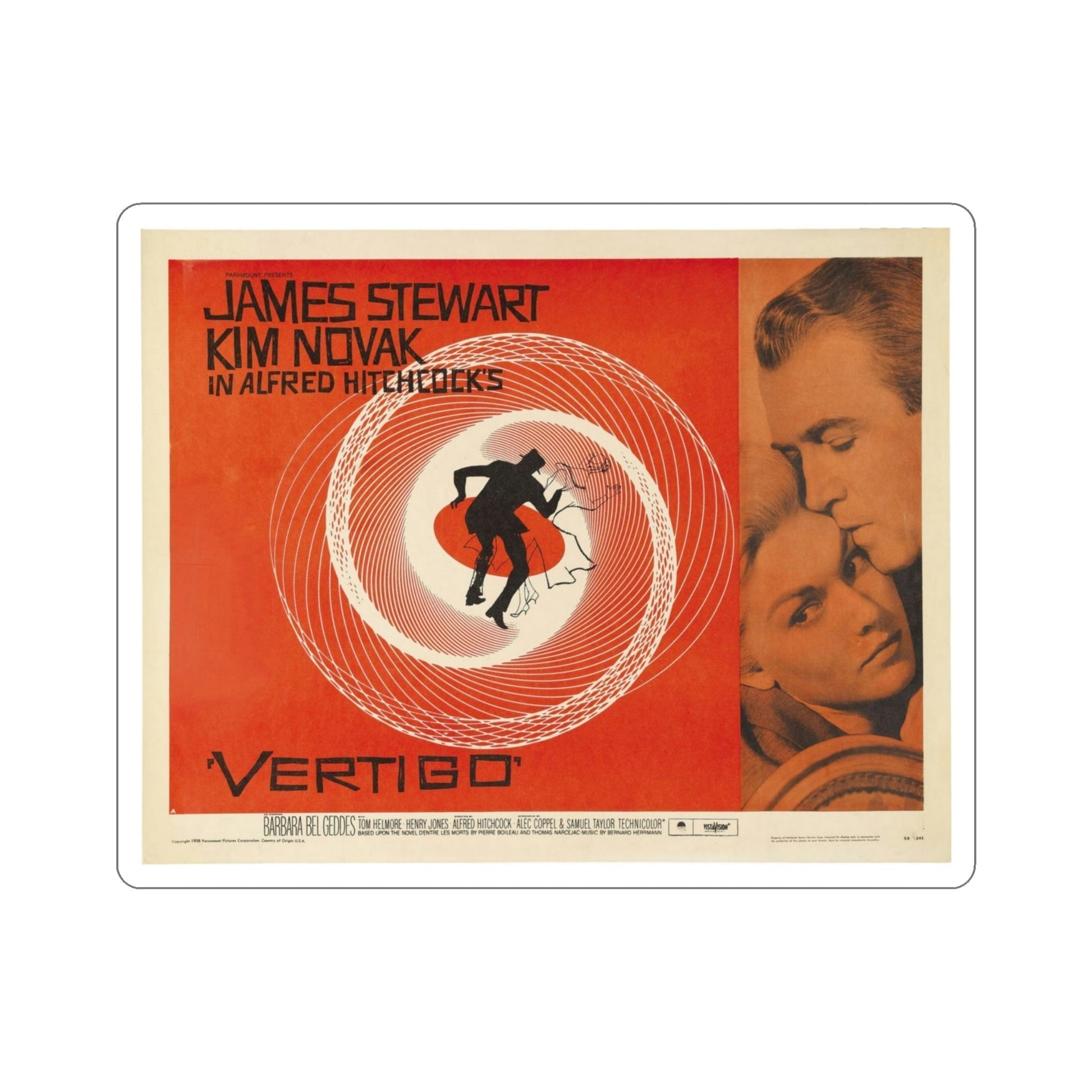 Vertigo 1958 v2 Movie Poster STICKER Vinyl Die-Cut Decal-4 Inch-The Sticker Space