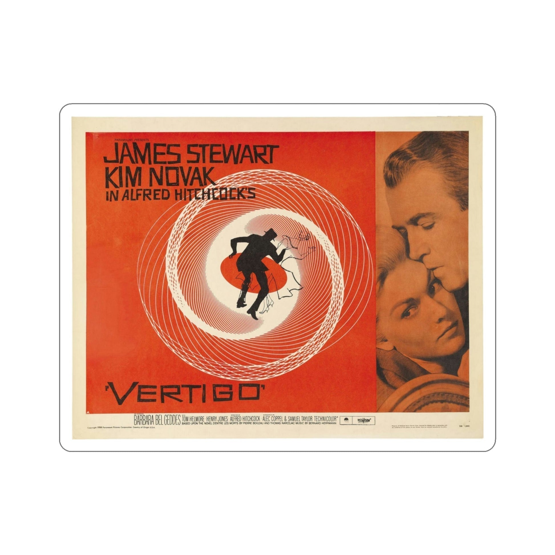 Vertigo 1958 v2 Movie Poster STICKER Vinyl Die-Cut Decal-5 Inch-The Sticker Space