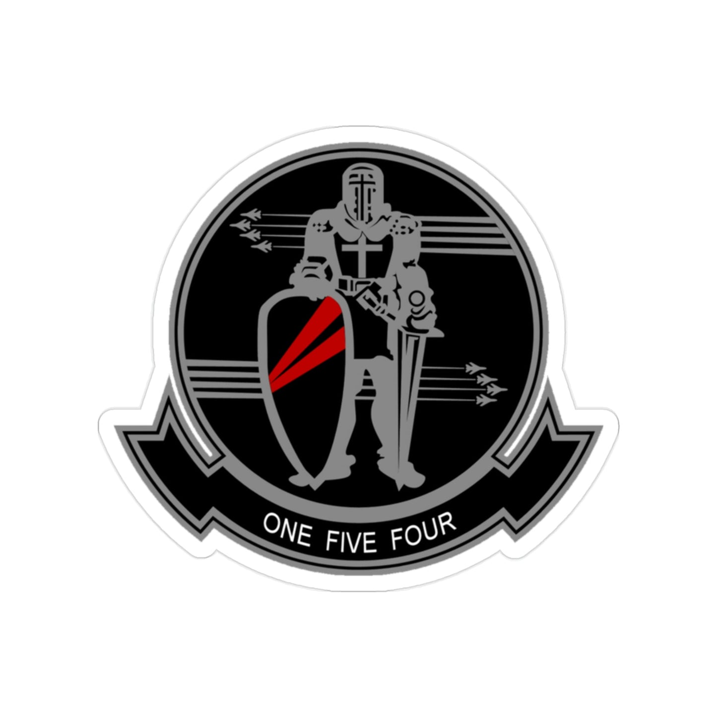 VFA 154 Strike Fighter Squadron 154 Black Knights (USMC) Transparent STICKER Die-Cut Vinyl Decal-2 Inch-The Sticker Space