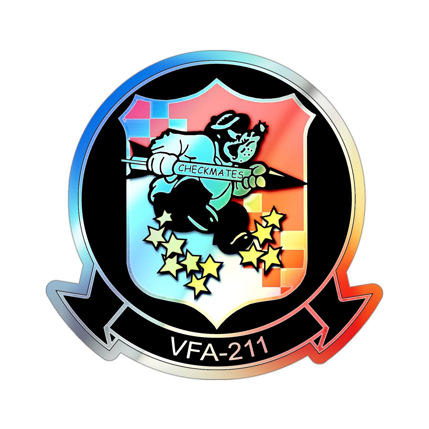 VFA 211 Strike Fighter Squadron 211 (U.S. Navy) Holographic STICKER Die-Cut Vinyl Decal-3 Inch-The Sticker Space
