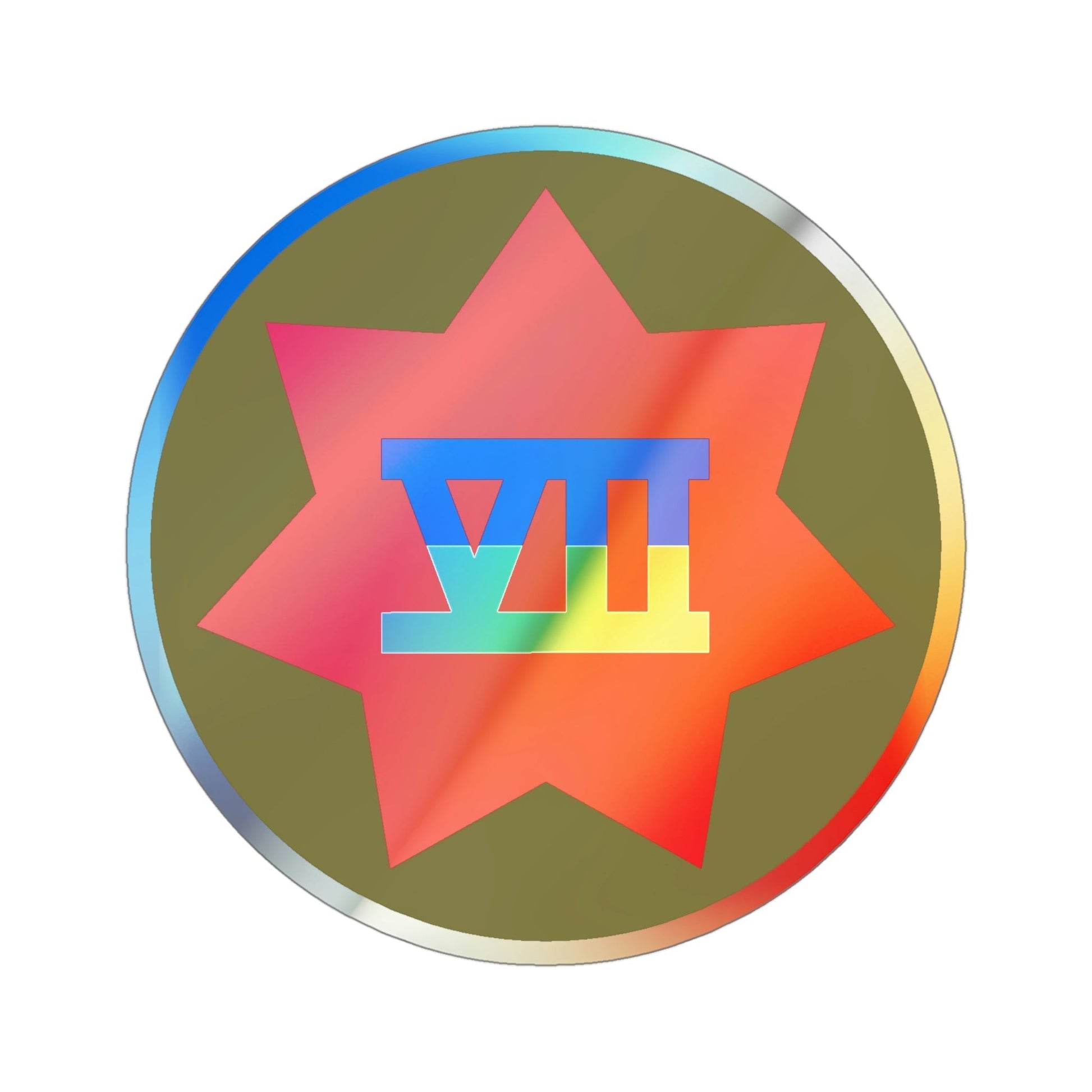VII Corps (U.S. Army) Holographic STICKER Die-Cut Vinyl Decal-4 Inch-The Sticker Space
