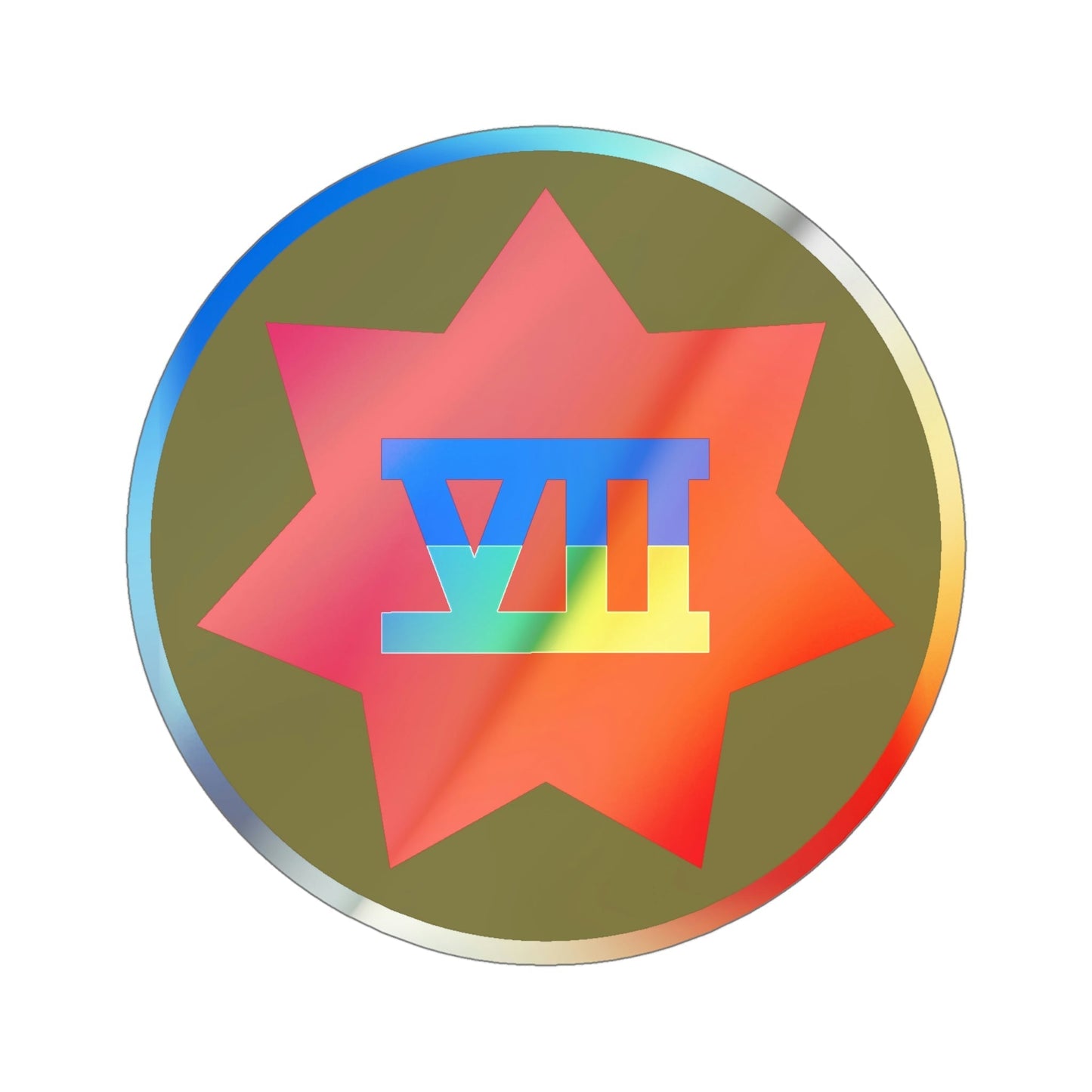 VII Corps (U.S. Army) Holographic STICKER Die-Cut Vinyl Decal-5 Inch-The Sticker Space