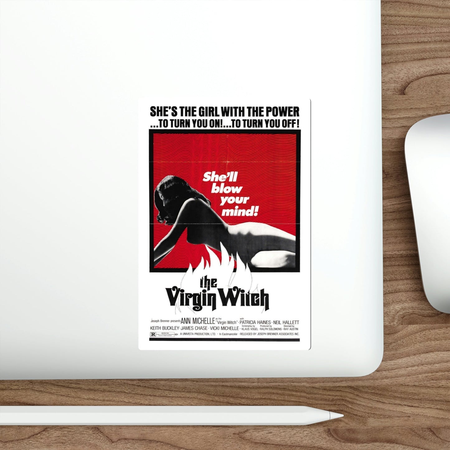 Virgin Witch 1972 Movie Poster STICKER Vinyl Die-Cut Decal-The Sticker Space