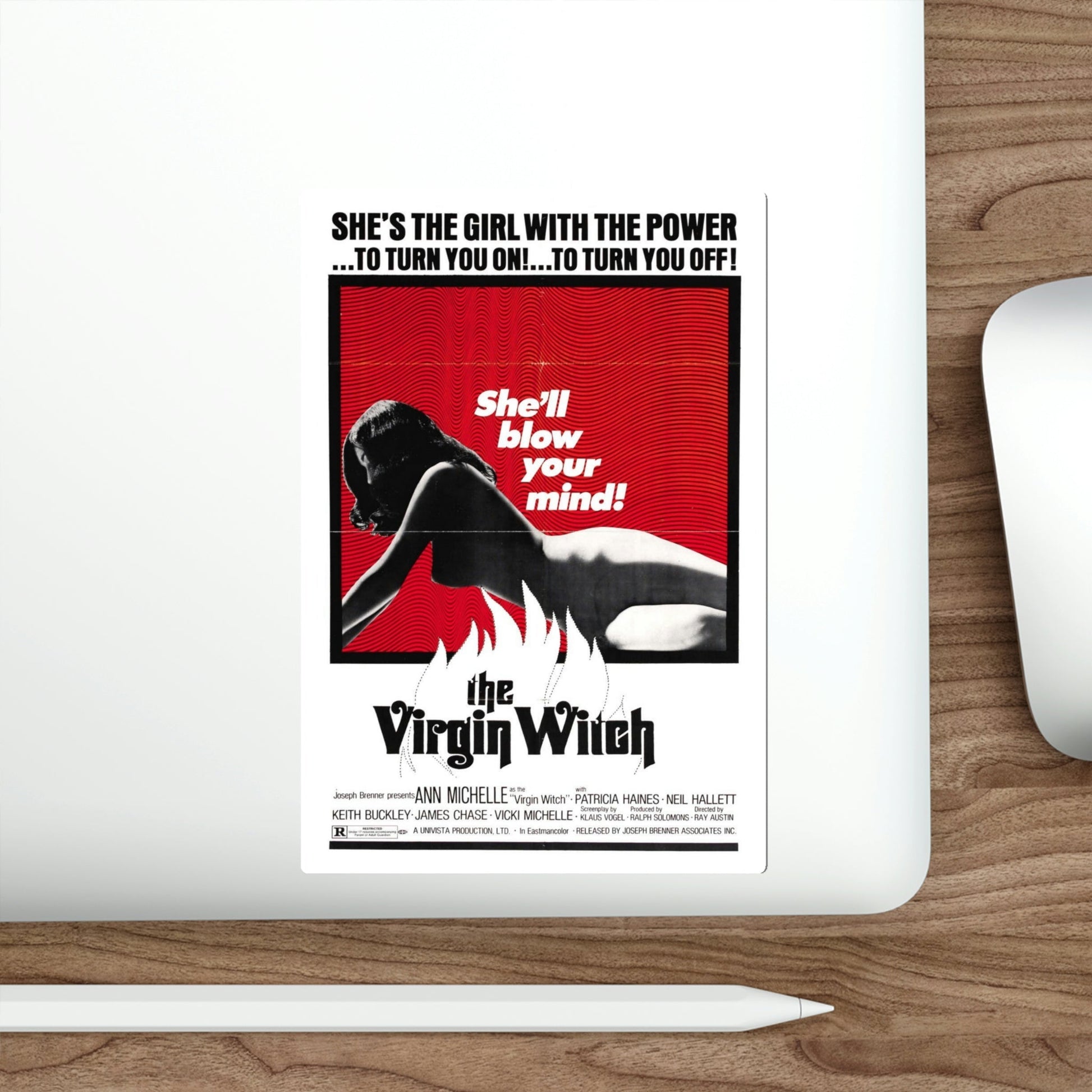 Virgin Witch 1972 Movie Poster STICKER Vinyl Die-Cut Decal-The Sticker Space