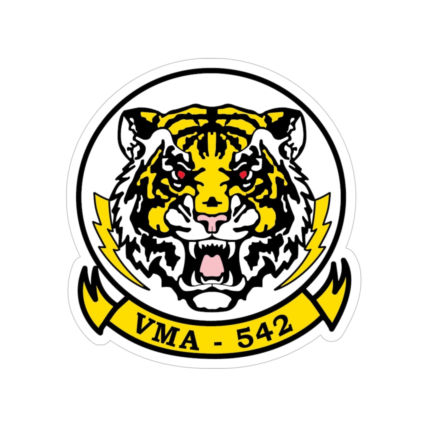 VMA 542 Tigers (USMC) Transparent STICKER Die-Cut Vinyl Decal-4 Inch-The Sticker Space
