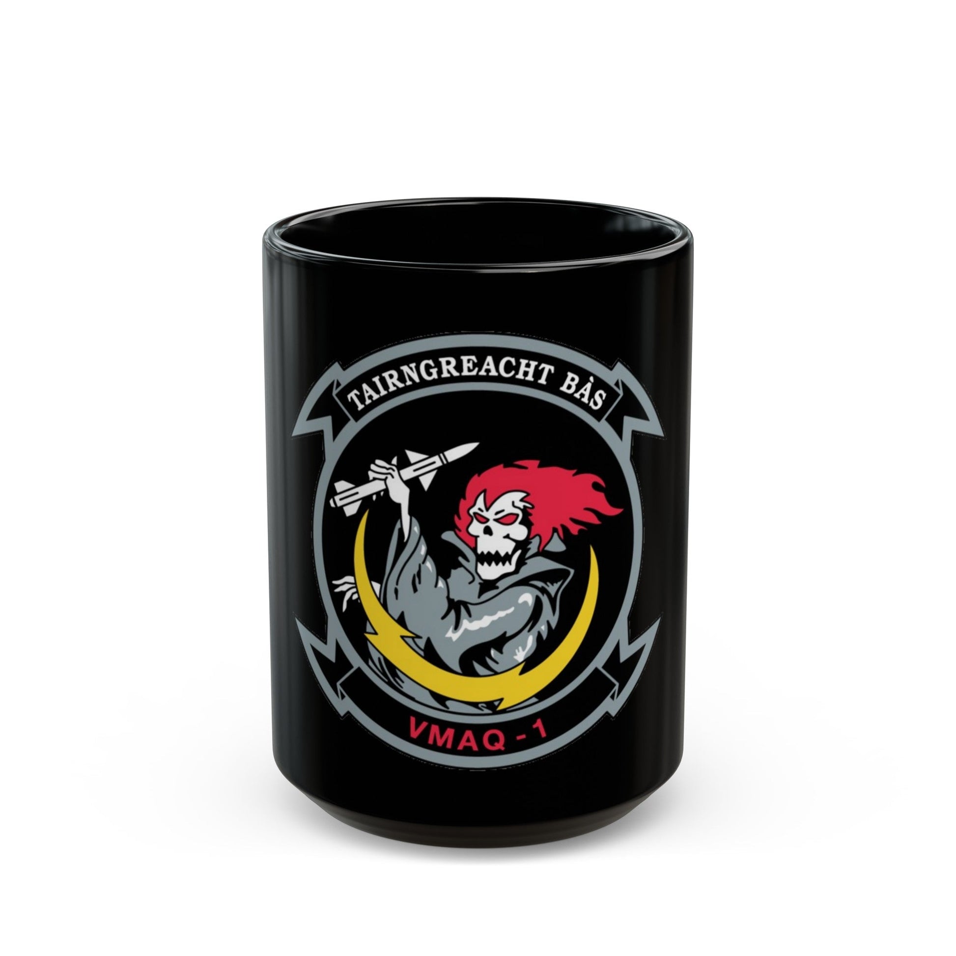 VMAQ 1 Marine Tactical Electronic Warfare Squadron 1 (USMC) Black Coffee Mug-15oz-The Sticker Space