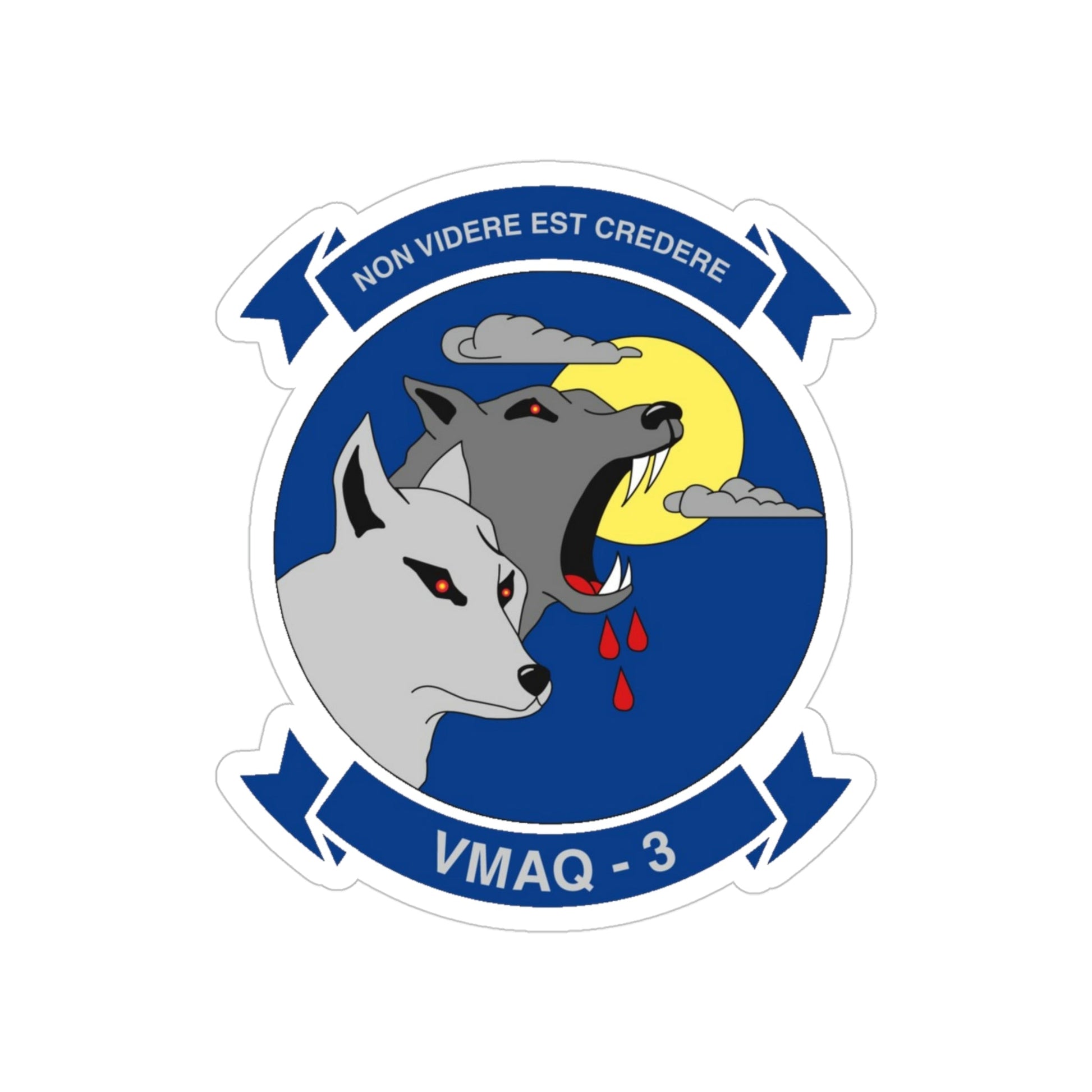 VMAQ 3 Marine Tactical Electronic Warfare Squadron 3 (USMC) Transparent STICKER Die-Cut Vinyl Decal-4 Inch-The Sticker Space