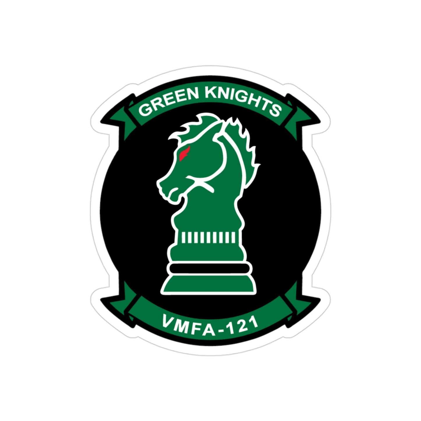 VMFA 121 Green Knights (USMC) Transparent STICKER Die-Cut Vinyl Decal-3 Inch-The Sticker Space