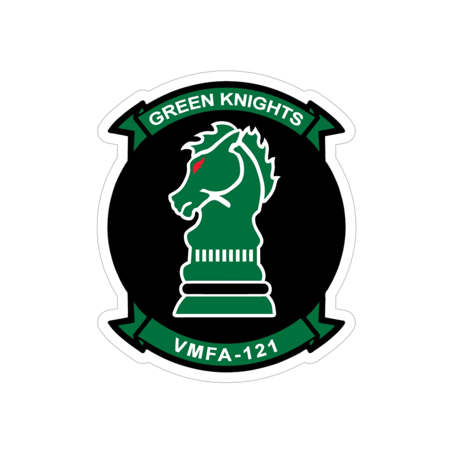 VMFA 121 Green Knights (USMC) Transparent STICKER Die-Cut Vinyl Decal-4 Inch-The Sticker Space