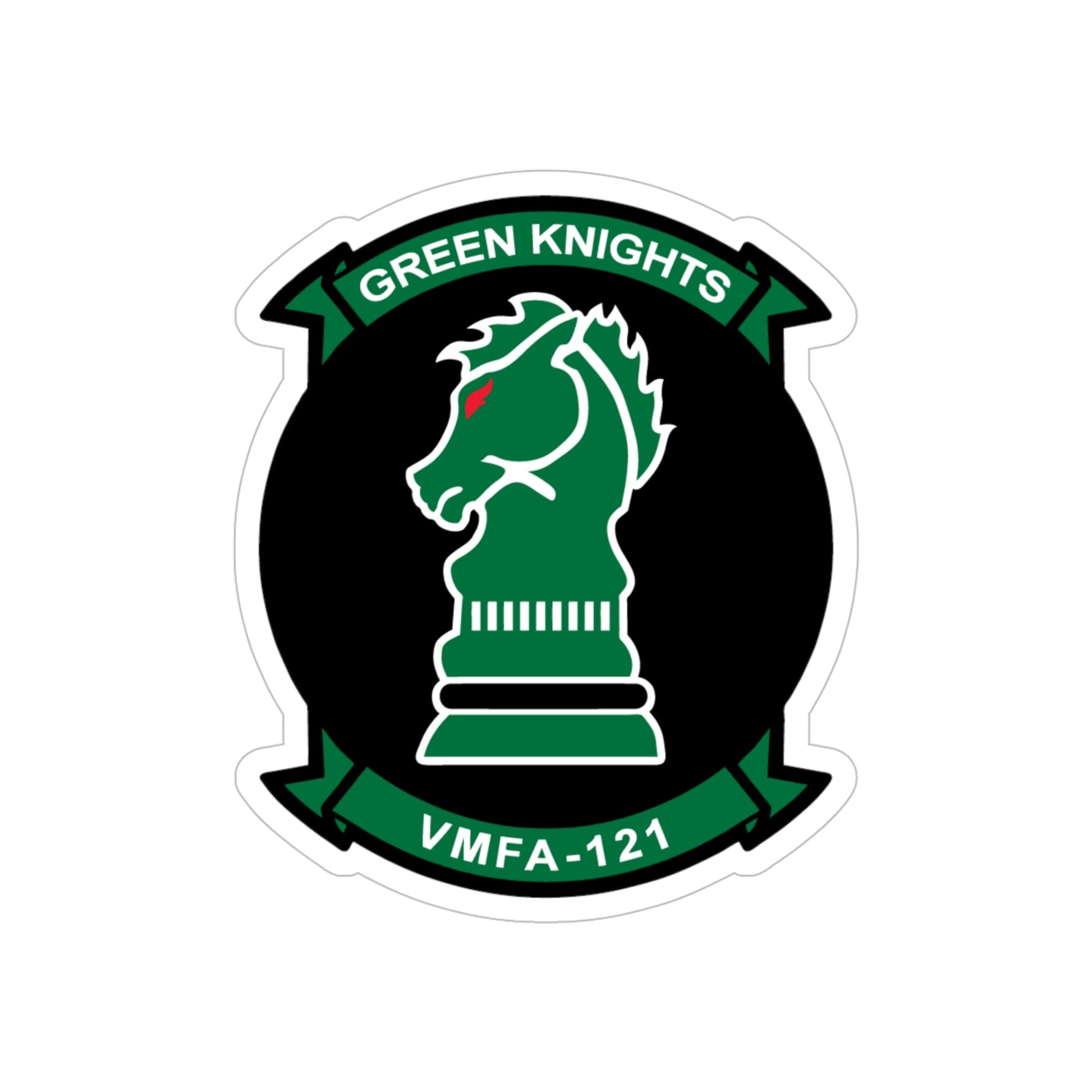 VMFA 121 Green Knights (USMC) Transparent STICKER Die-Cut Vinyl Decal-5 Inch-The Sticker Space