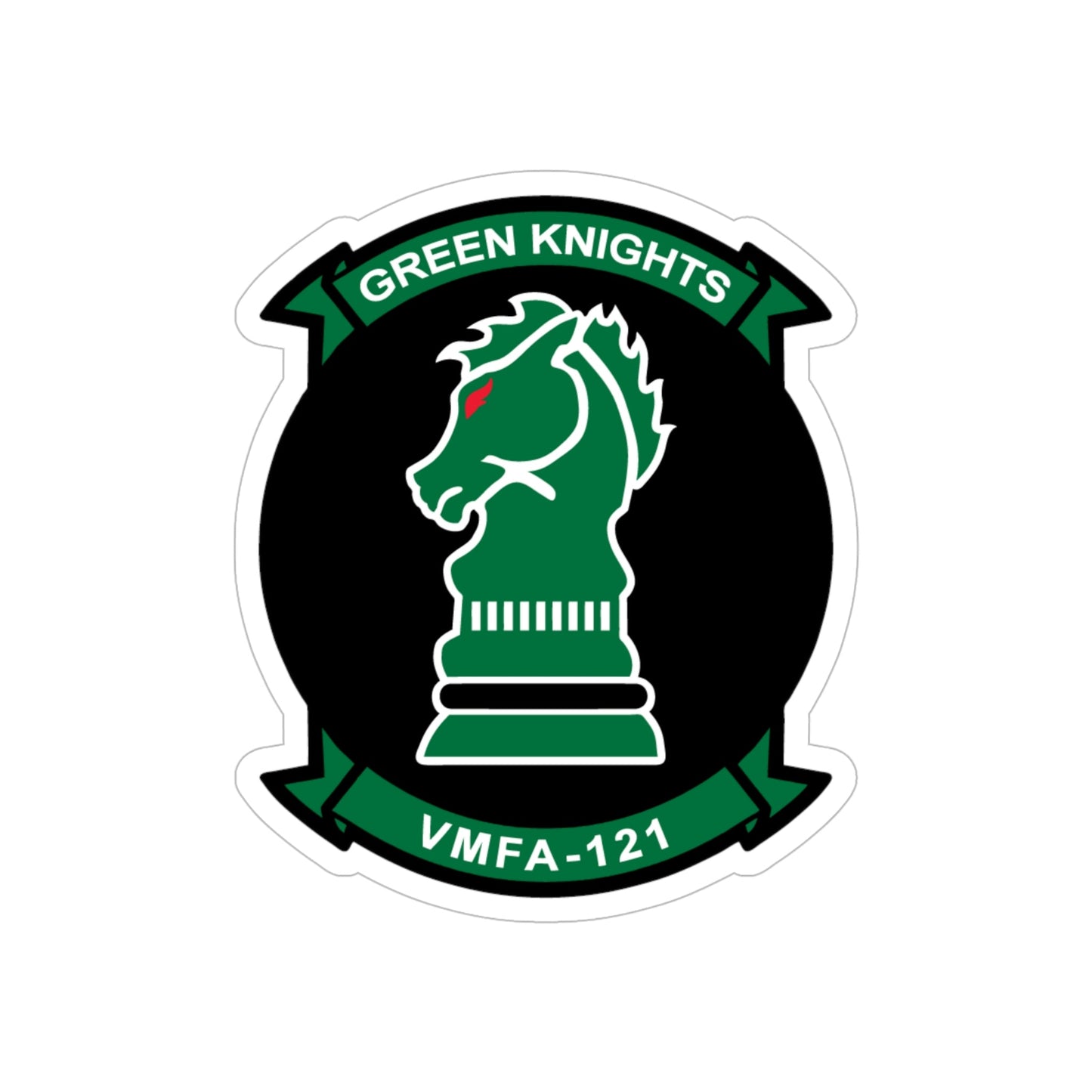 VMFA 121 Green Knights (USMC) Transparent STICKER Die-Cut Vinyl Decal-6 Inch-The Sticker Space