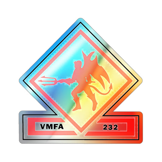 VMFA 232 Marine Fighter Attack Squadron 232 (USMC) Holographic STICKER Die-Cut Vinyl Decal-6 Inch-The Sticker Space