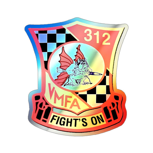 VMFA 312 Marine Fighter Attack Squadron 312 (USMC) Holographic STICKER Die-Cut Vinyl Decal-6 Inch-The Sticker Space