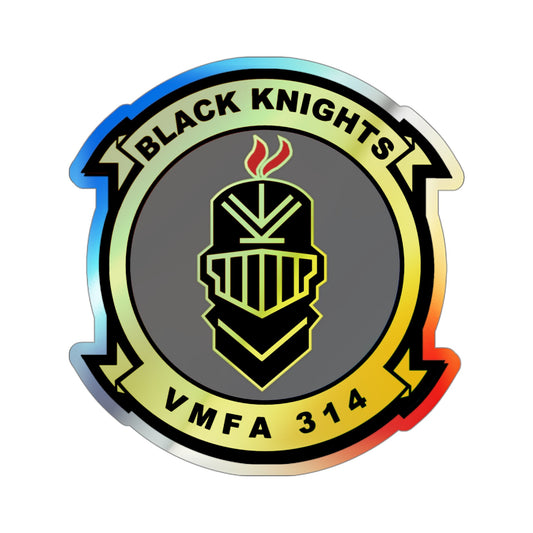 VMFA 314 Marine Fighter Attack Squadron 314 Black Knights (USMC) Holographic STICKER Die-Cut Vinyl Decal-6 Inch-The Sticker Space