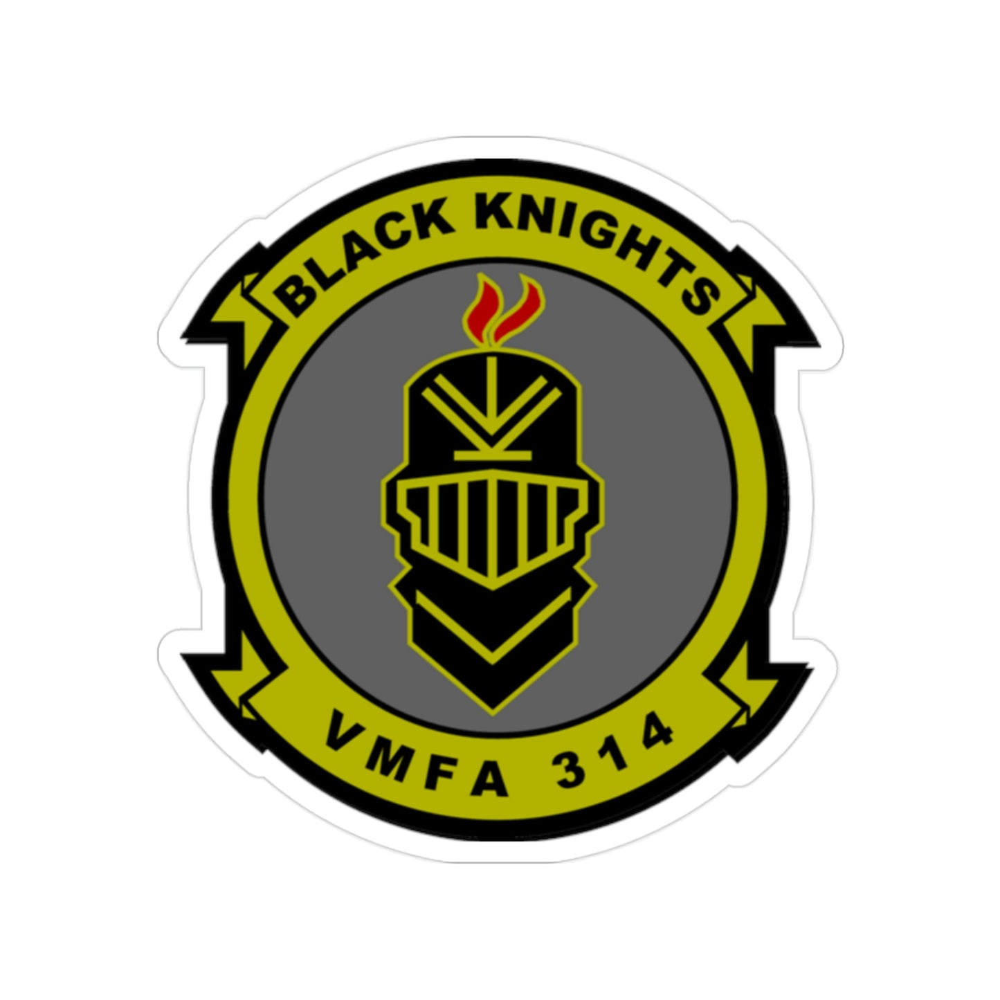 VMFA 314 Marine Fighter Attack Squadron 314 Black Knights (USMC) Transparent STICKER Die-Cut Vinyl Decal-2 Inch-The Sticker Space