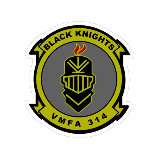 VMFA 314 Marine Fighter Attack Squadron 314 Black Knights (USMC) Transparent STICKER Die-Cut Vinyl Decal-6 Inch-The Sticker Space