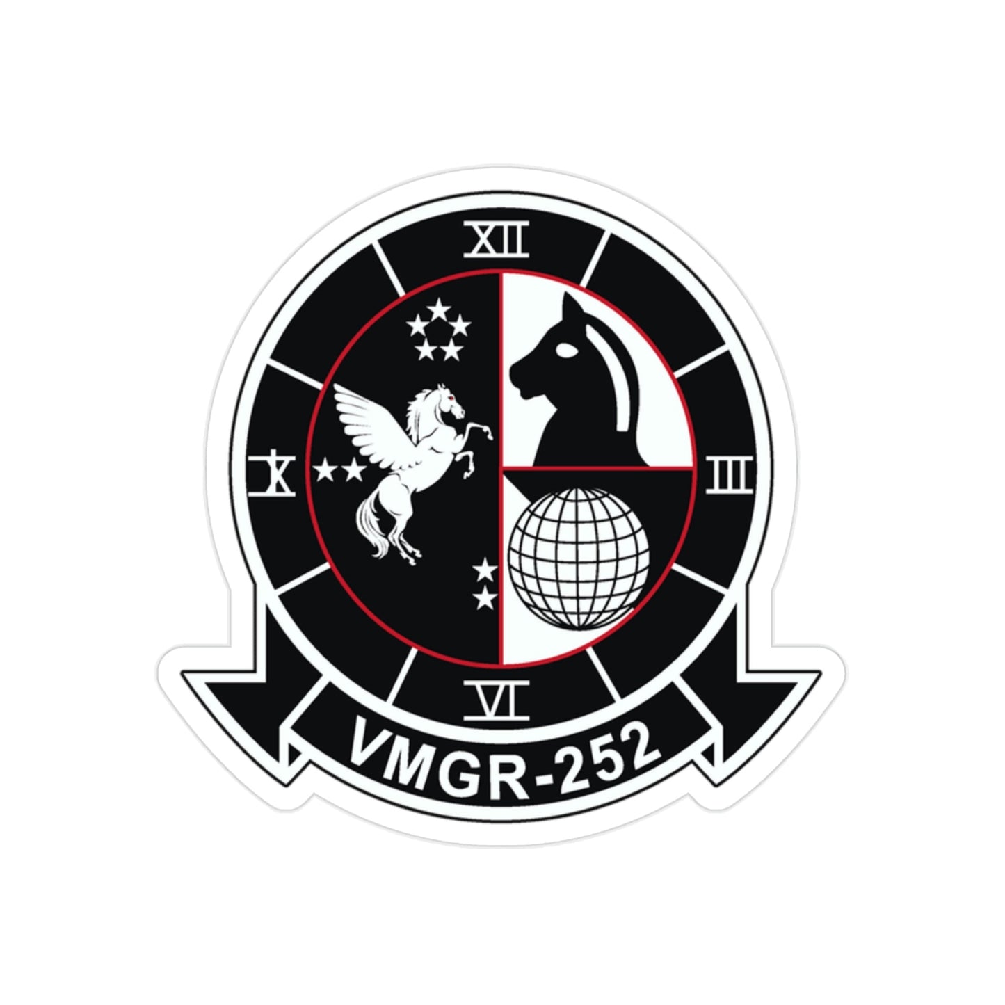 VMGR 252 (USMC) Transparent STICKER Die-Cut Vinyl Decal-2 Inch-The Sticker Space