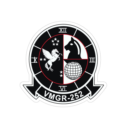 VMGR 252 (USMC) Transparent STICKER Die-Cut Vinyl Decal-6 Inch-The Sticker Space