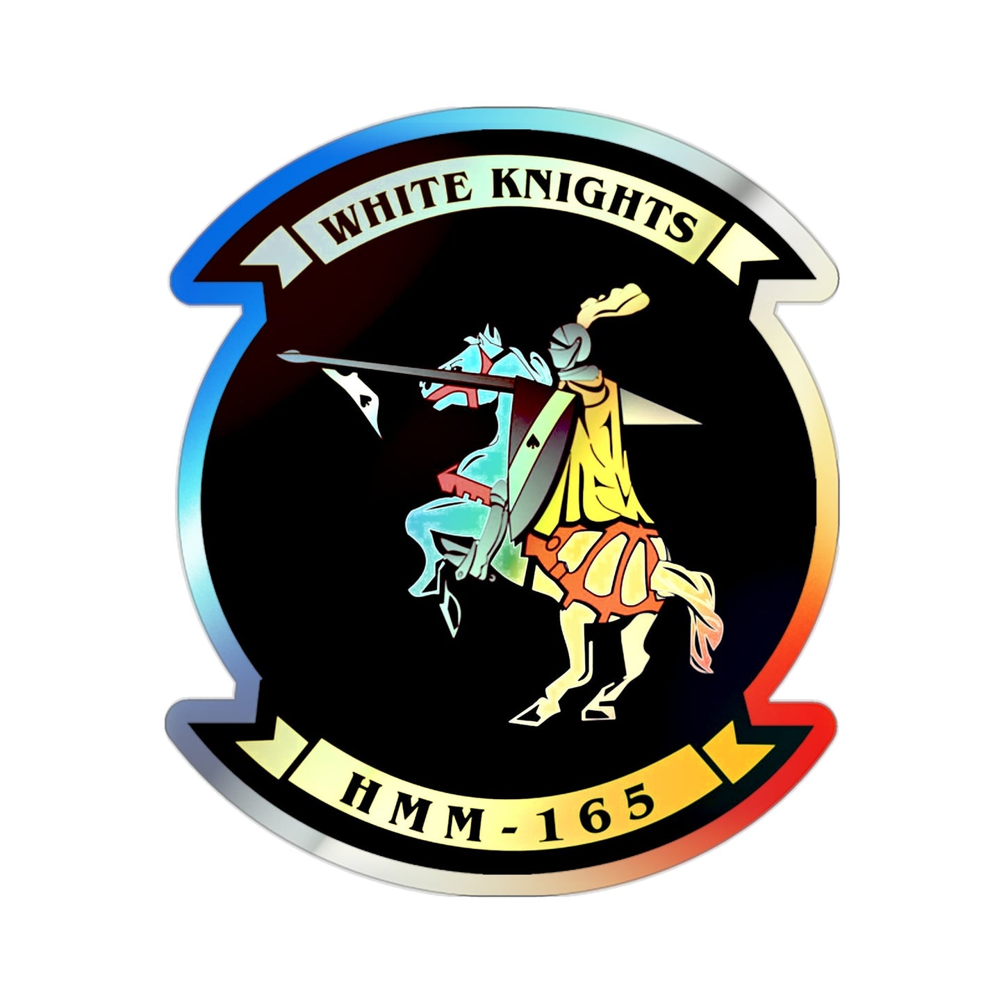 VMM 165 Marine Medium Tiltrotor Squadron 165 White Knights (USMC) Holographic STICKER Die-Cut Vinyl Decal-2 Inch-The Sticker Space