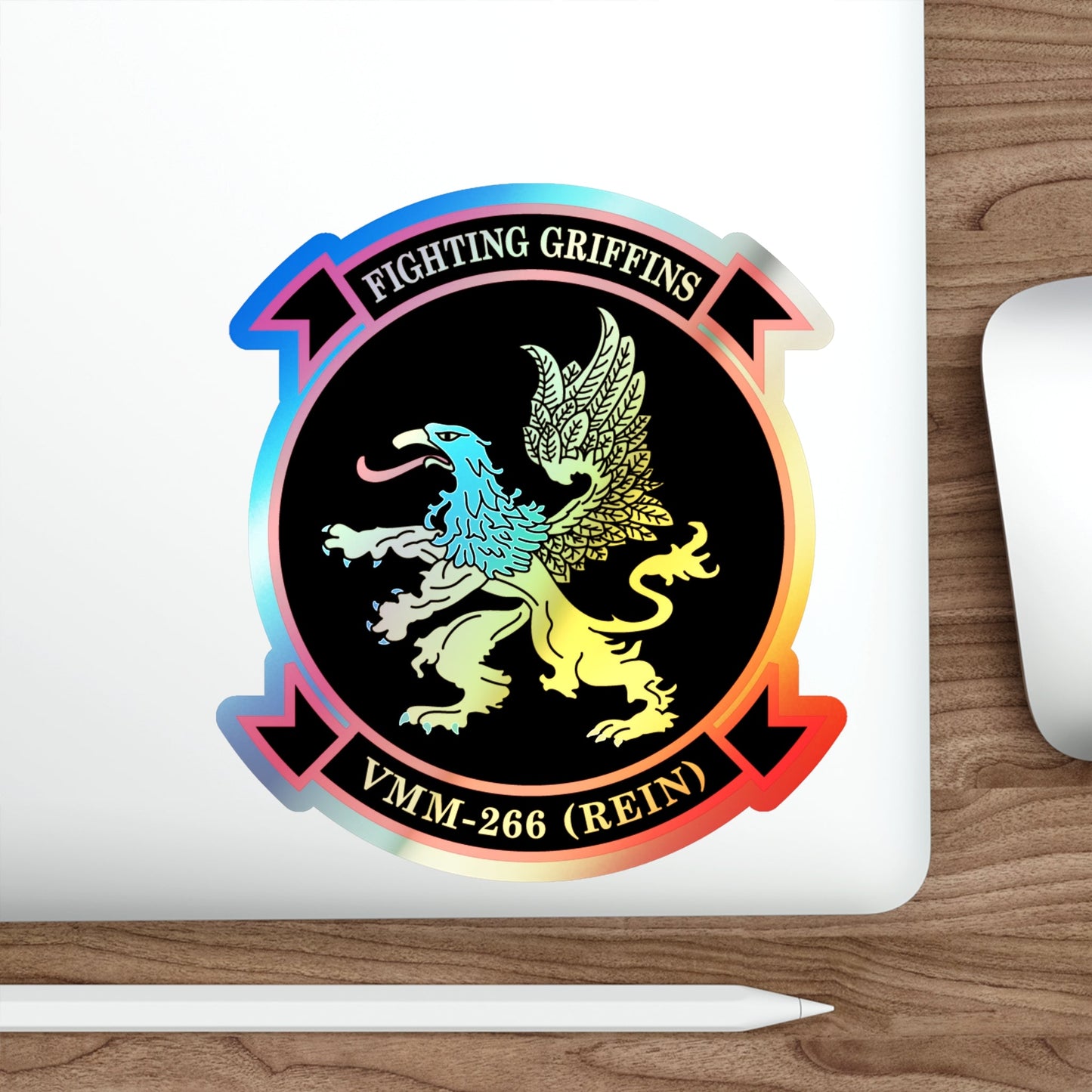 VMM 266 REIN Fighting Griffins (USMC) Holographic STICKER Die-Cut Vinyl Decal-The Sticker Space