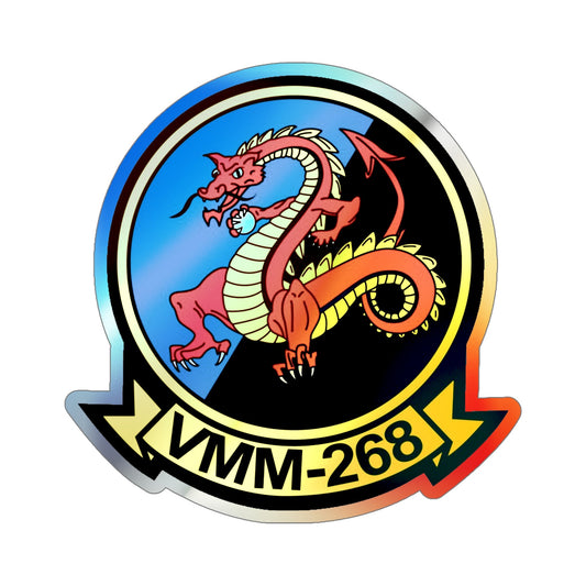 VMM 268 Marine Medium Tiltrotor Squadron 268 (USMC) Holographic STICKER Die-Cut Vinyl Decal-6 Inch-The Sticker Space