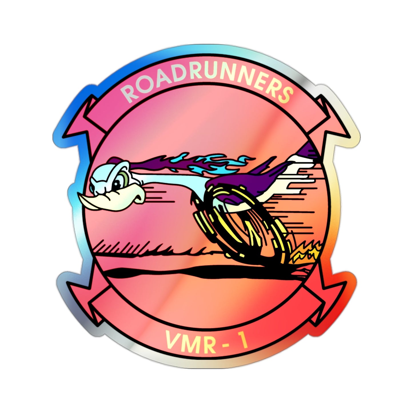 VMR 1 Roadrunners (USMC) Holographic STICKER Die-Cut Vinyl Decal-2 Inch-The Sticker Space