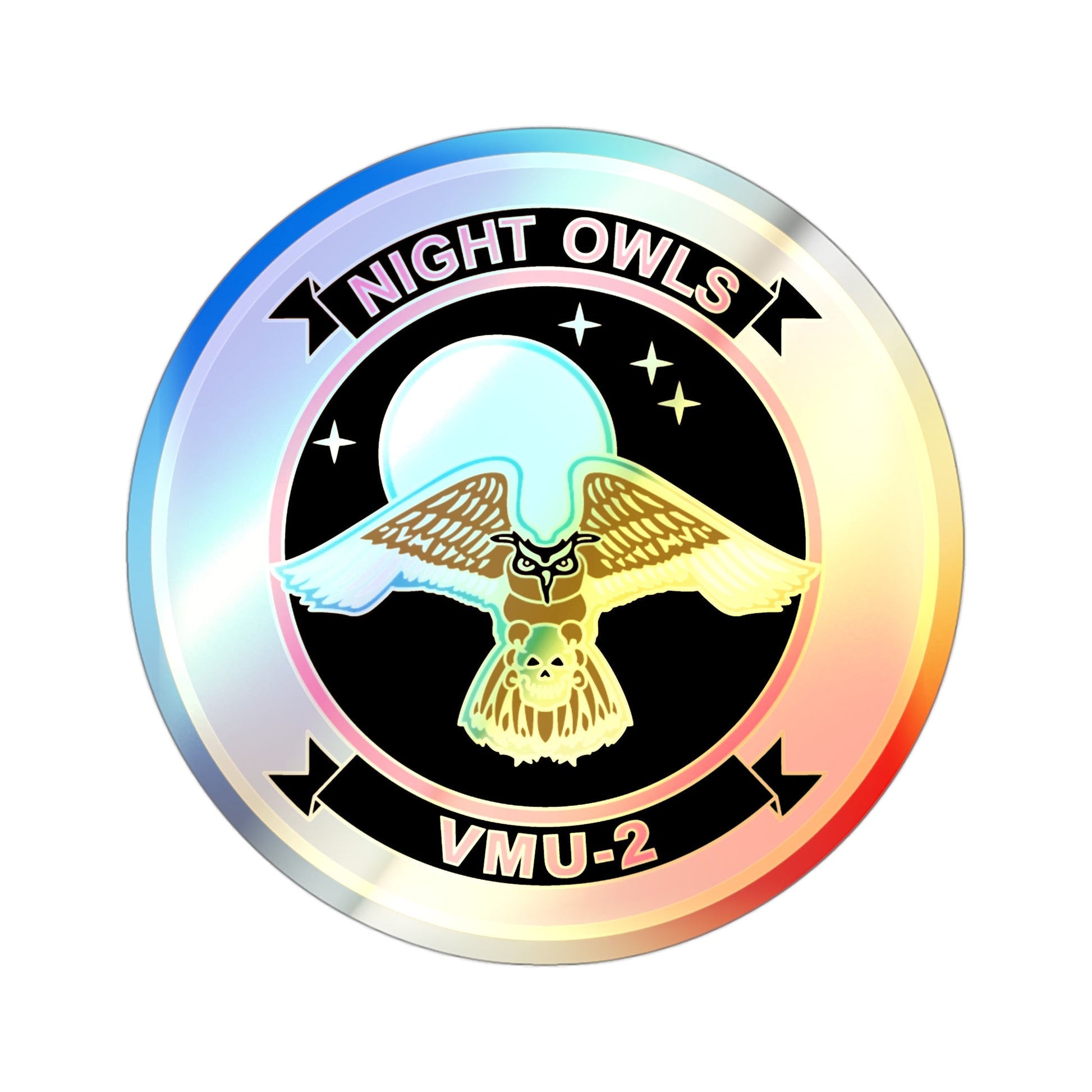 VMU 2 Night Owls (USMC) Holographic STICKER Die-Cut Vinyl Decal-3 Inch-The Sticker Space