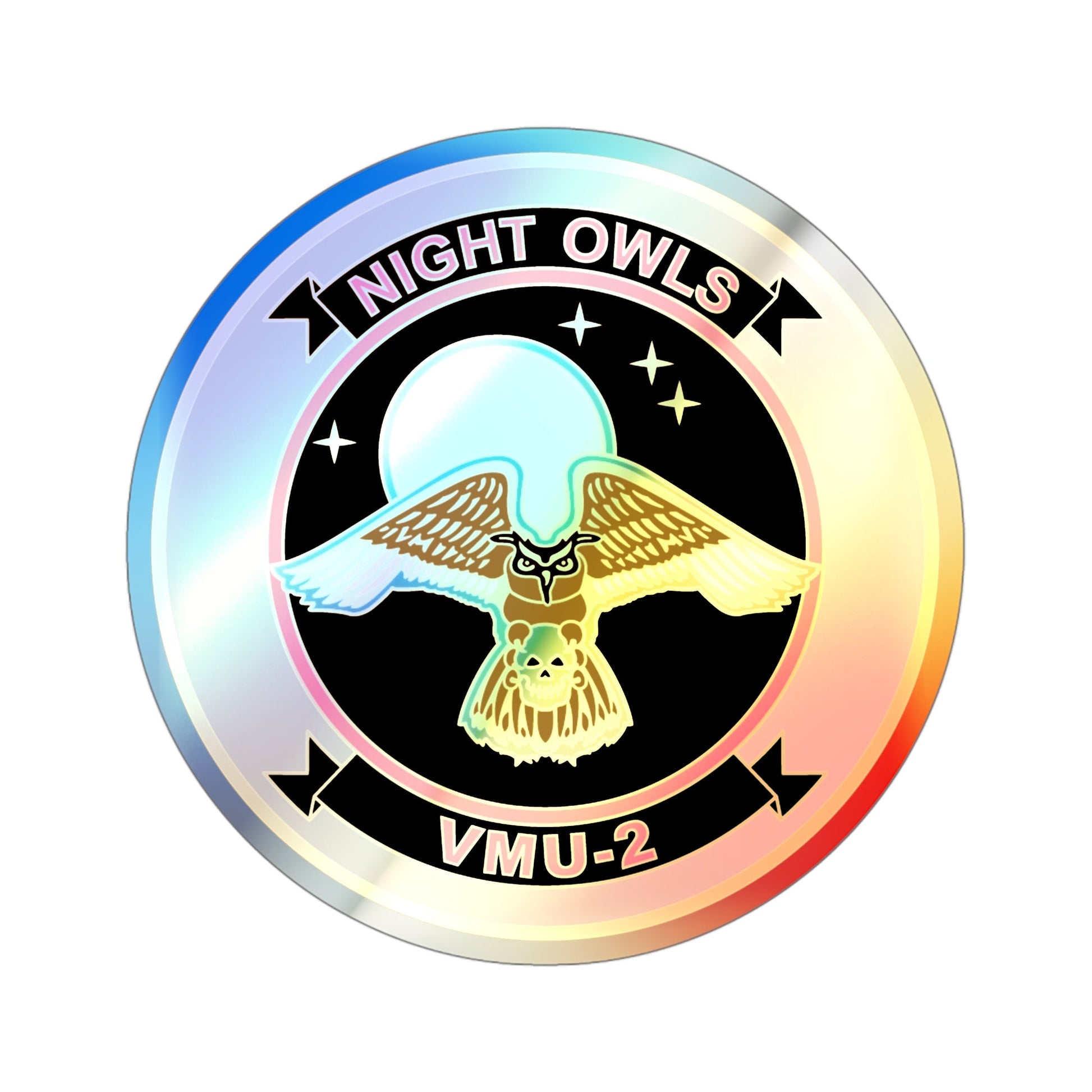 VMU 2 Night Owls (USMC) Holographic STICKER Die-Cut Vinyl Decal-4 Inch-The Sticker Space
