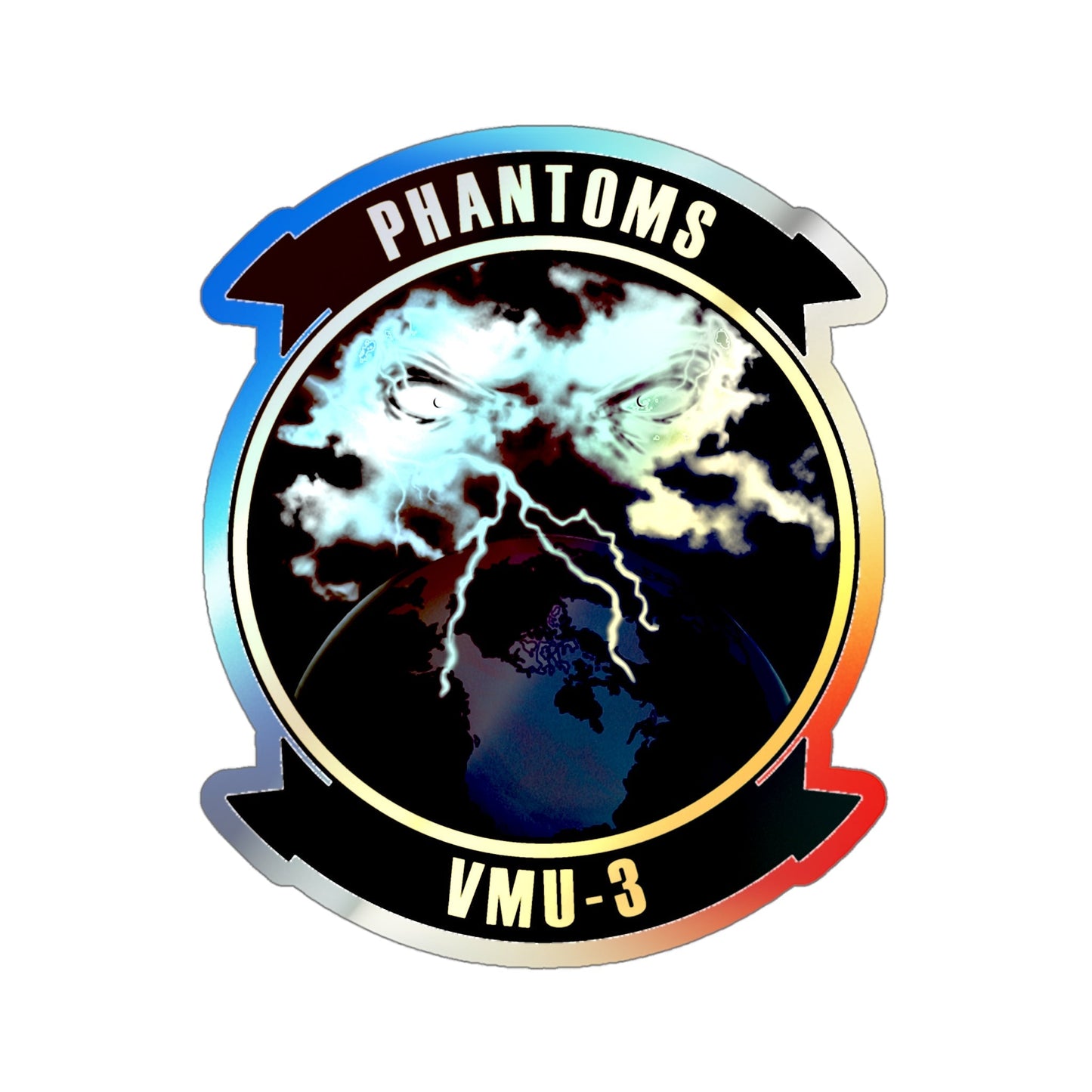 VMU 3 Phantoms (USMC) Holographic STICKER Die-Cut Vinyl Decal-4 Inch-The Sticker Space