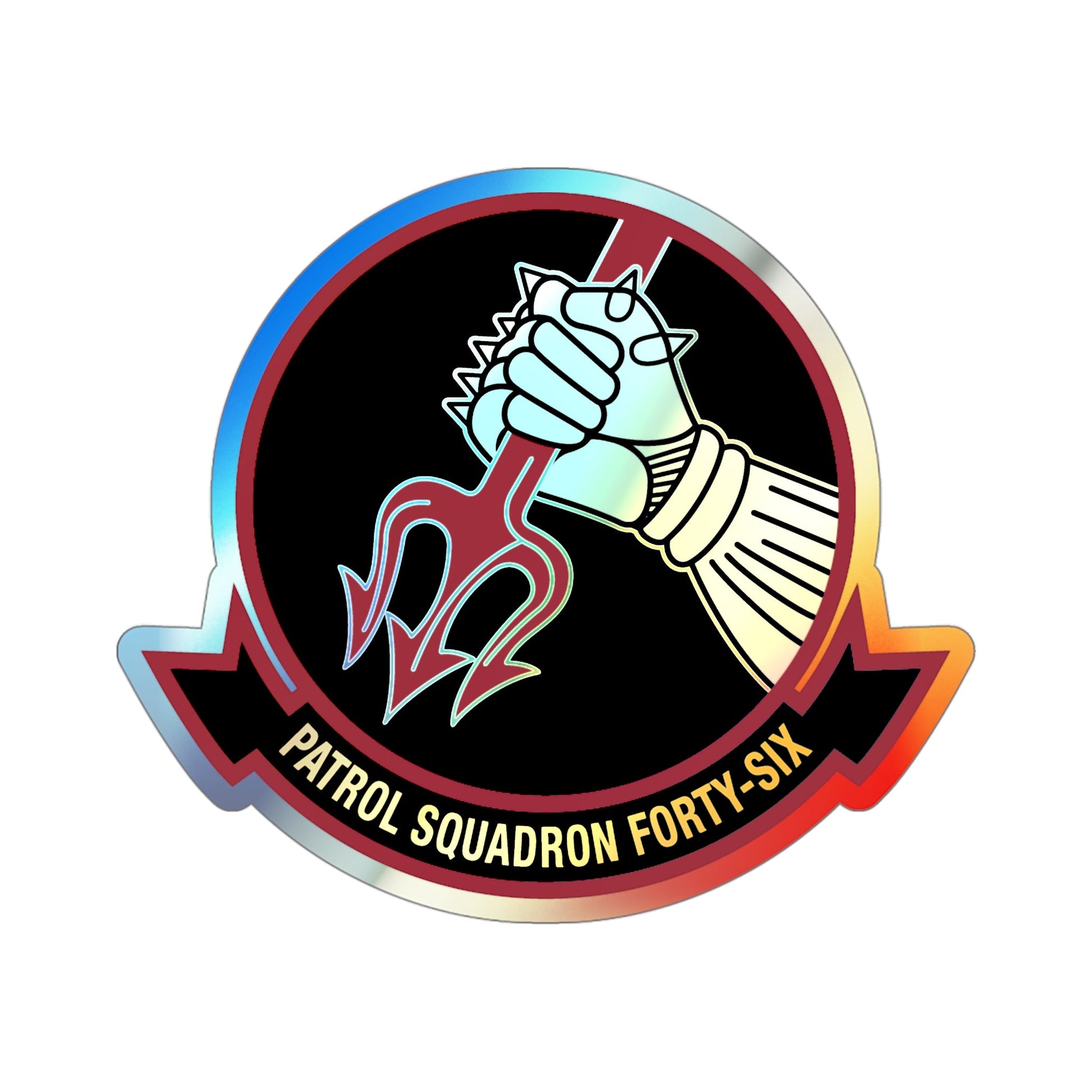 VP 46 Patrol Squadron Forty Six v2 (U.S. Navy) Holographic STICKER Die-Cut Vinyl Decal-4 Inch-The Sticker Space