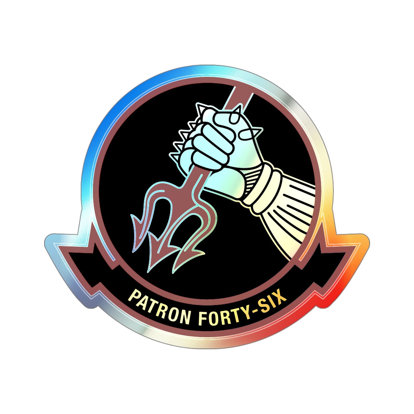 VP 46 Patron Forty Six (U.S. Navy) Holographic STICKER Die-Cut Vinyl Decal-5 Inch-The Sticker Space