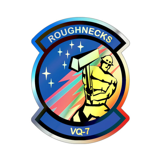 VQ 7 Roughnecks (U.S. Navy) Holographic STICKER Die-Cut Vinyl Decal-6 Inch-The Sticker Space