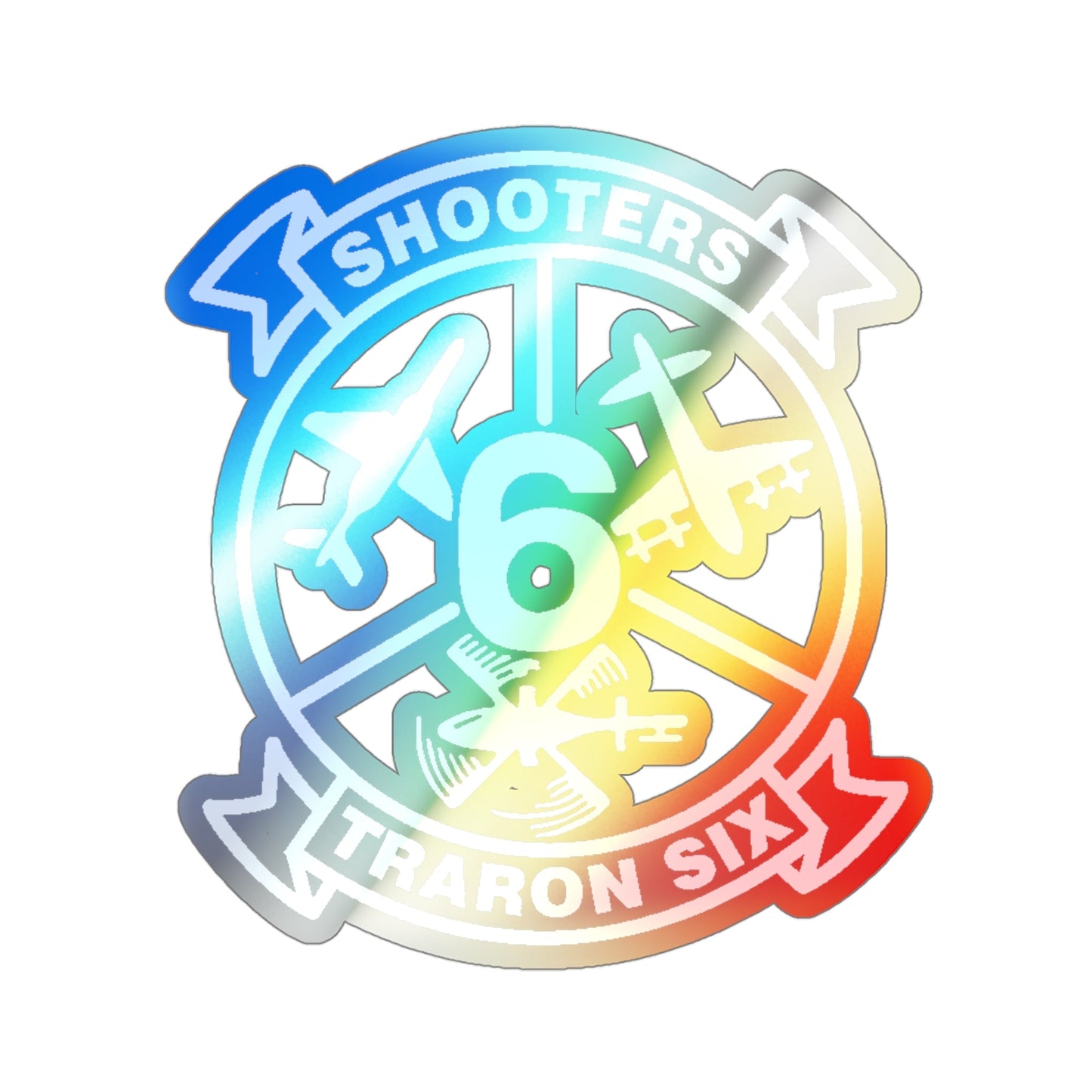 VT 6 TRARON VT6 Shooters (U.S. Navy) Holographic STICKER Die-Cut Vinyl Decal-4 Inch-The Sticker Space
