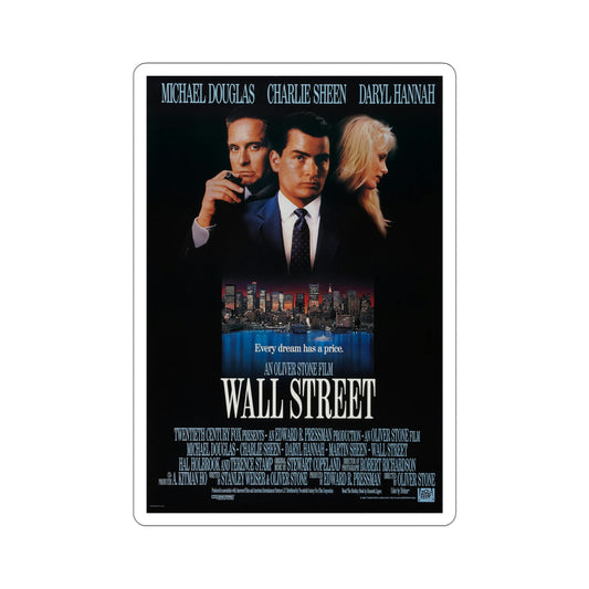 Wall Street 1987 Movie Poster STICKER Vinyl Die-Cut Decal-6 Inch-The Sticker Space