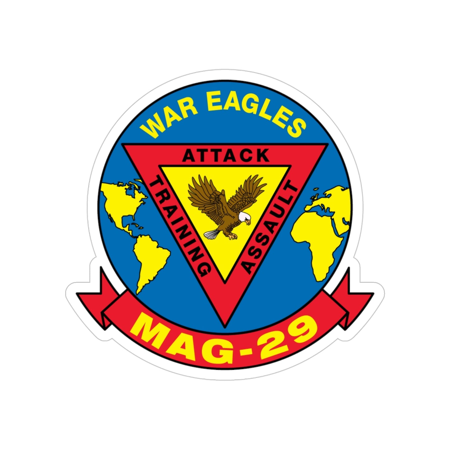 War Eagle MAG 29 (USMC) Transparent STICKER Die-Cut Vinyl Decal-4 Inch-The Sticker Space