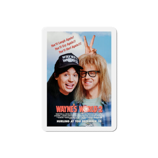Waynes World 2 1993 Movie Poster Die-Cut Magnet-2" x 2"-The Sticker Space