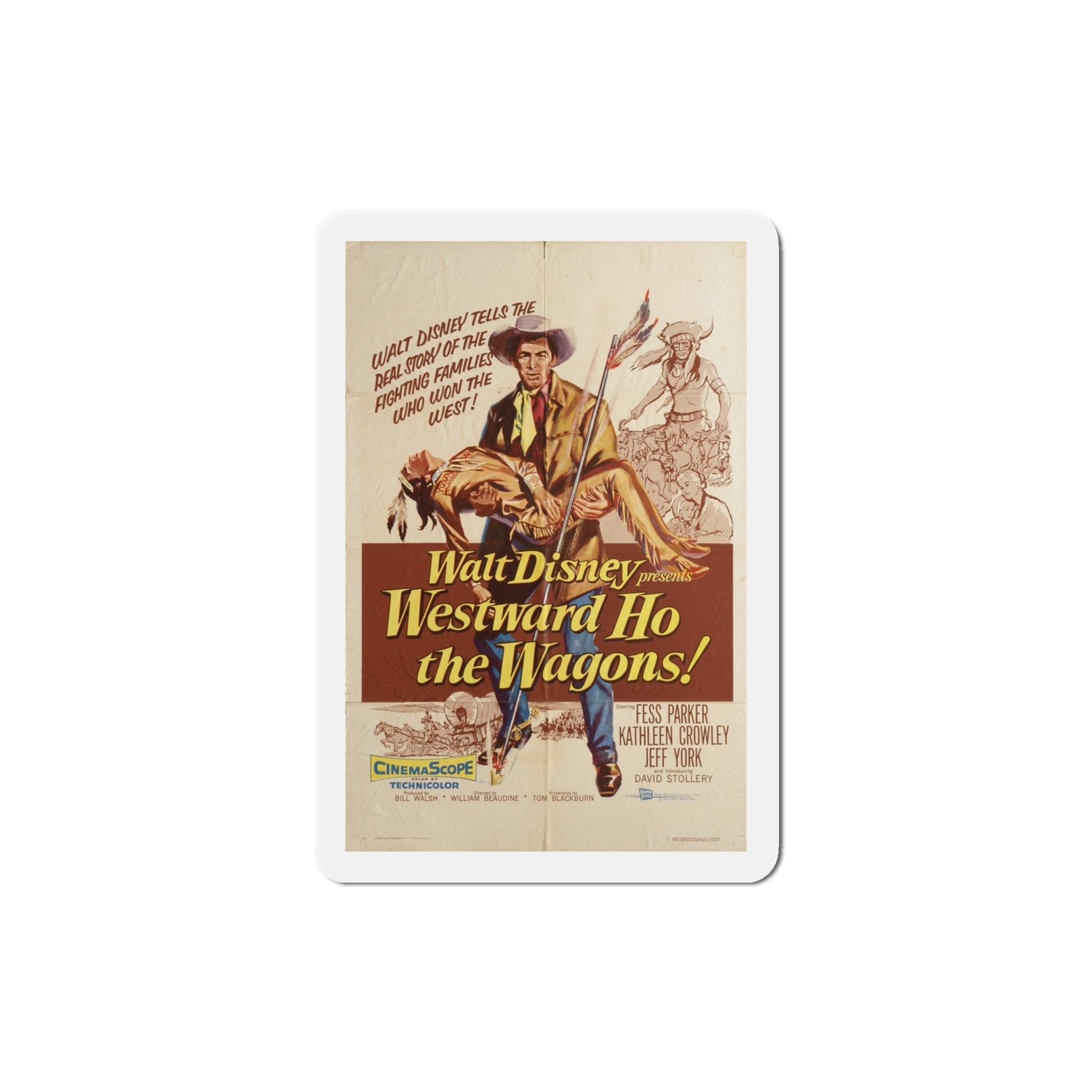Westward Ho the Wagons 1956 Movie Poster Die-Cut Magnet-4 Inch-The Sticker Space