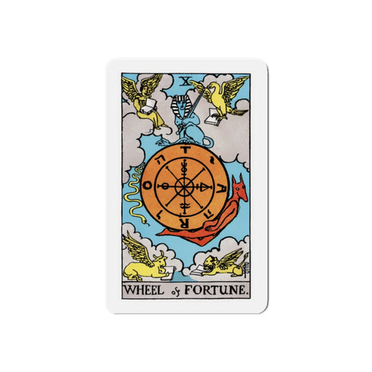 Wheel of Fortune (Tarot Card) Die-Cut Magnet-2" x 2"-The Sticker Space