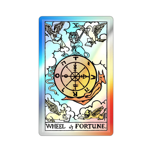 Wheel of Fortune (Tarot Card) Holographic STICKER Die-Cut Vinyl Decal-The Sticker Space