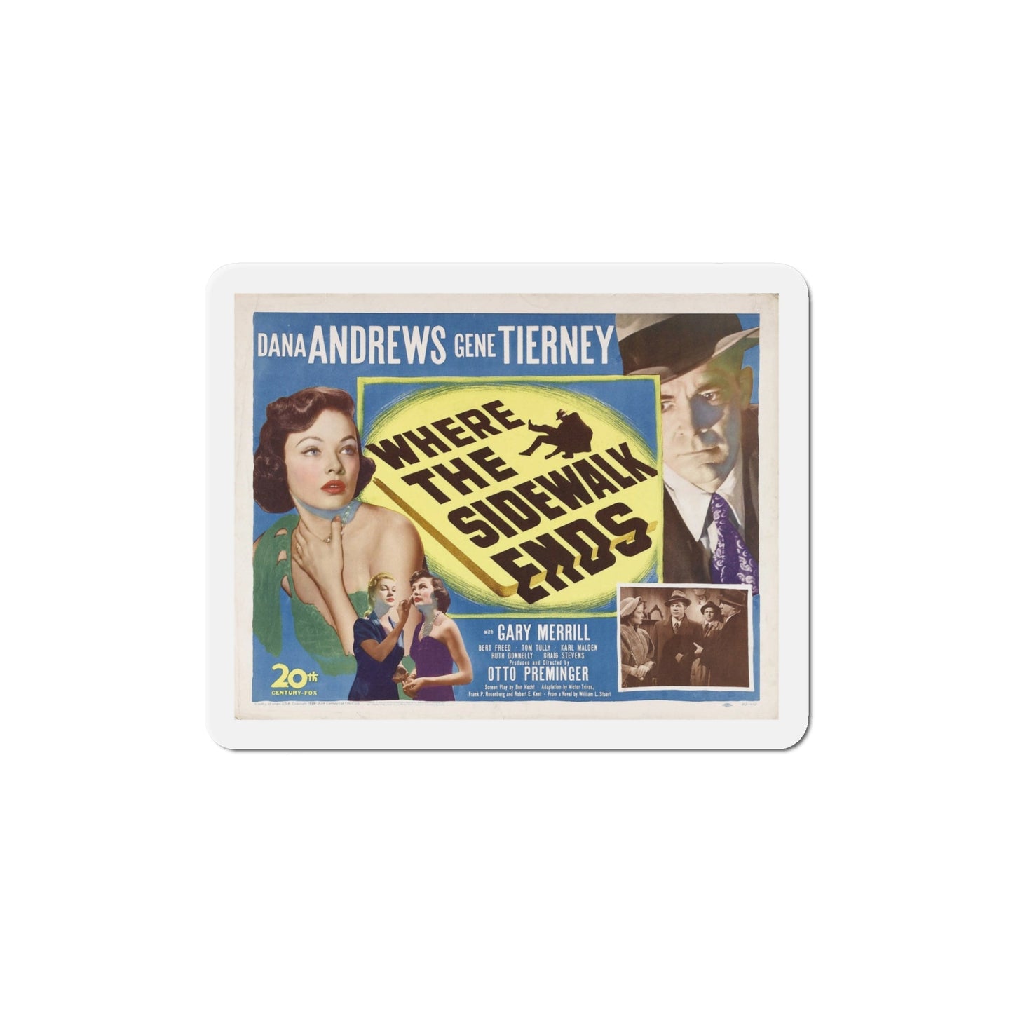 Where the Sidewalk Ends 1950 v2 Movie Poster Die-Cut Magnet-5 Inch-The Sticker Space