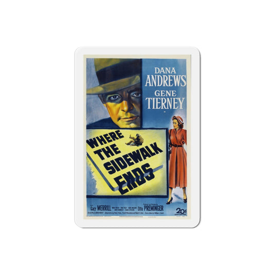 Where the Sidewalk Ends 1950 v3 Movie Poster Die-Cut Magnet-2 Inch-The Sticker Space