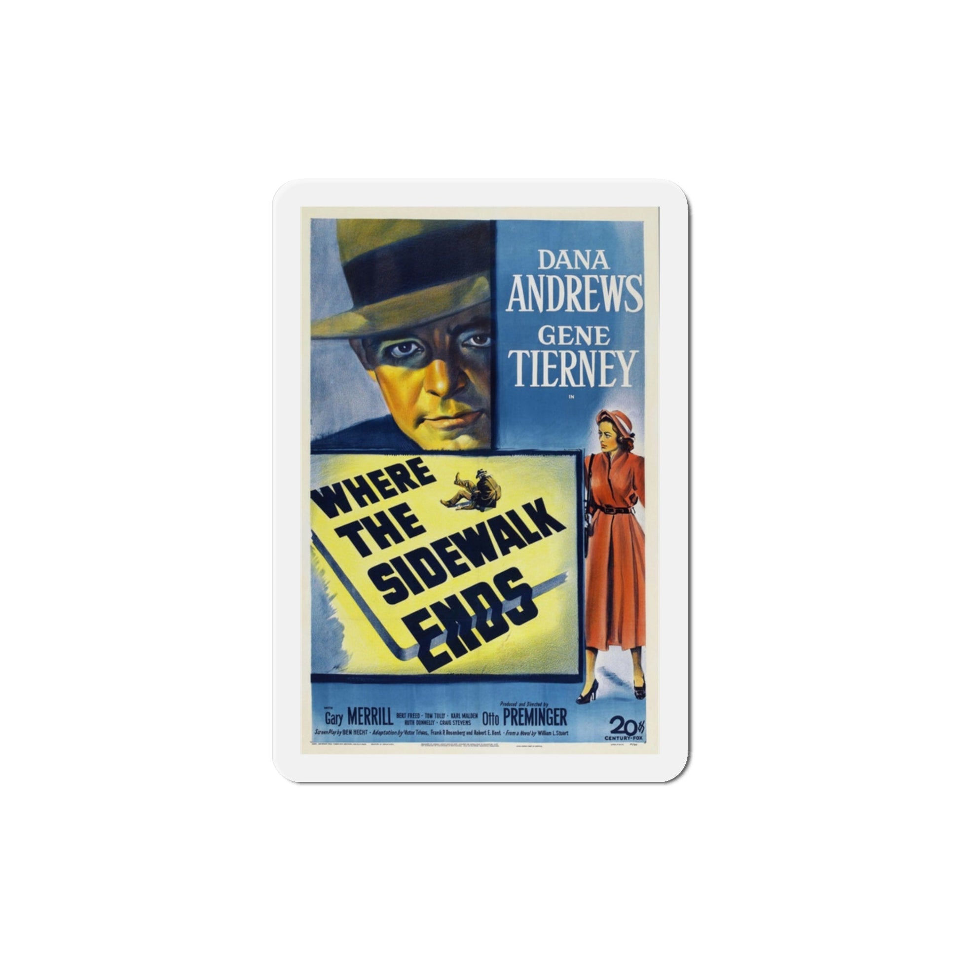 Where the Sidewalk Ends 1950 v3 Movie Poster Die-Cut Magnet-3 Inch-The Sticker Space