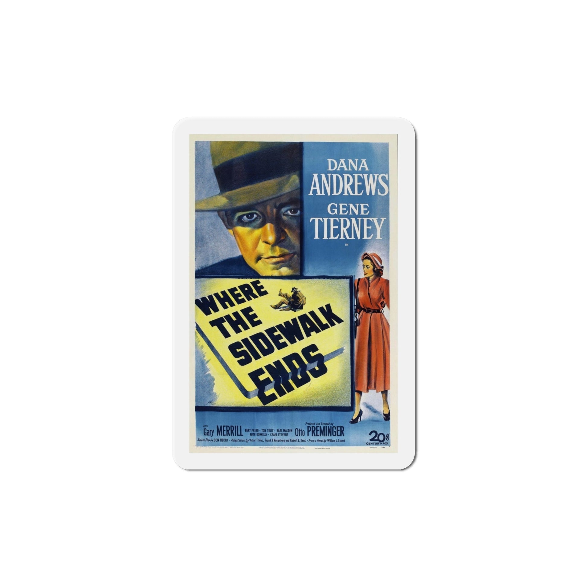 Where the Sidewalk Ends 1950 v3 Movie Poster Die-Cut Magnet-6 Inch-The Sticker Space
